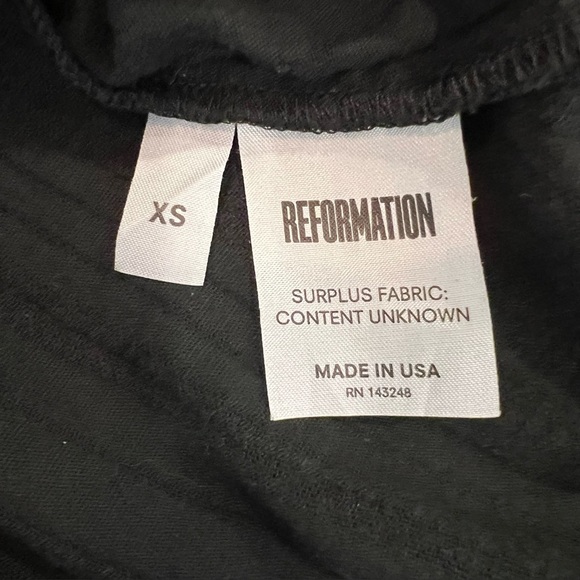 REFORMATION Tomato Off Shoulder Linen Top Crop Blouse Black Womens Size XS - Picture 10 of 12